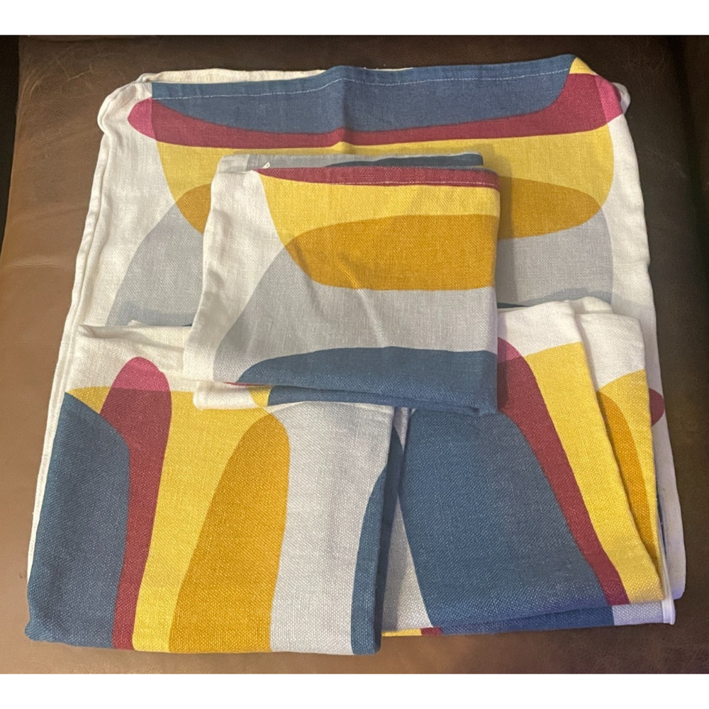 4 - Vintage IKEA Malin Figur Covers Pillow Abstract Retro 20X20 Yellow Red Blue